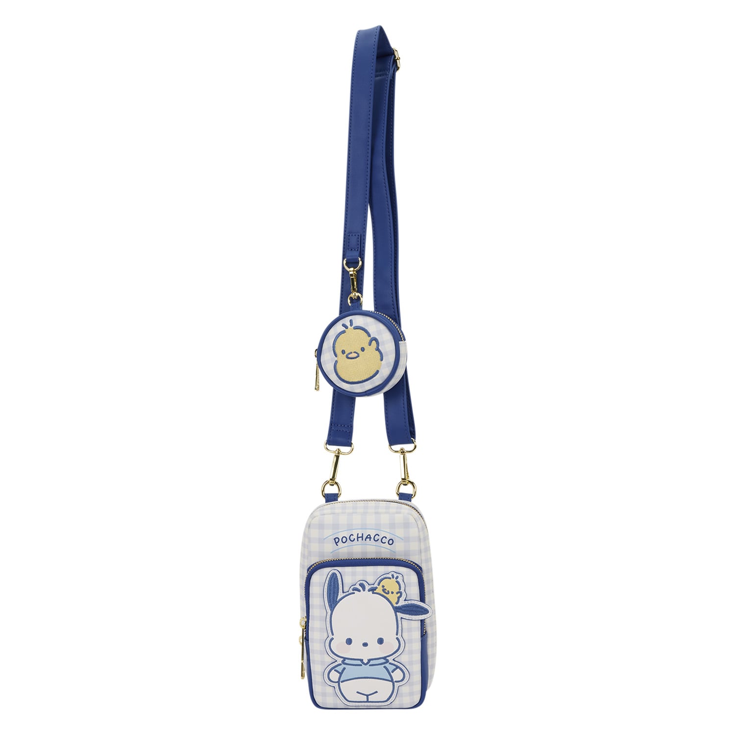 Sanrio Pochacco Gingham Cell Phone Crossbody Bag with Coin Bag - Afbeelding 3