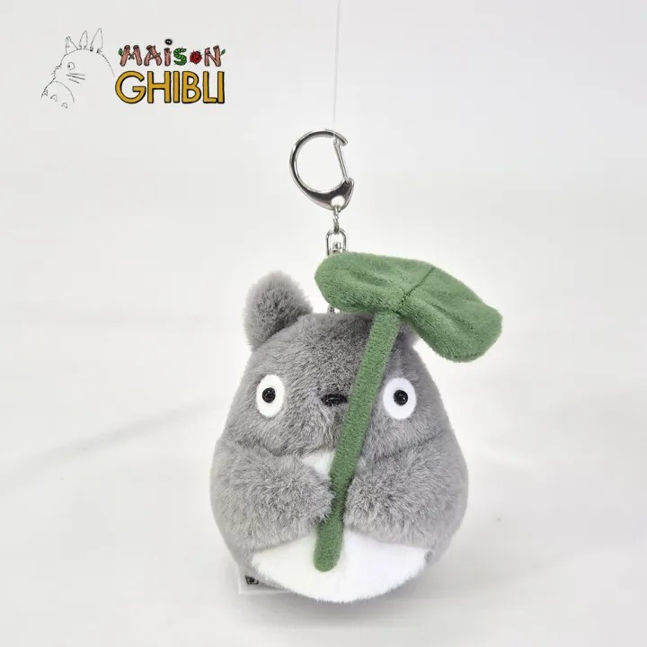 MY NEIGHBOR TOTORO - Grey Totoro leaf - Plush Keychain Nakayoshi