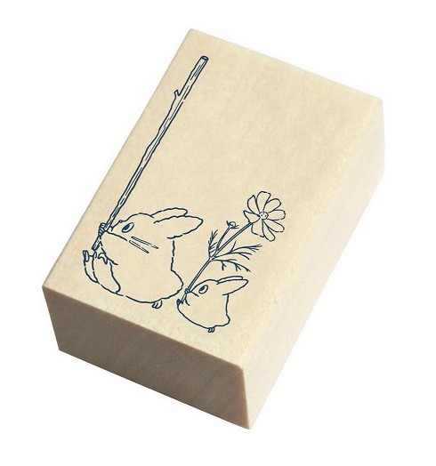 My Neighbor Totoro Middle & Small Totoro Wooden stamp 2.x3x4.5cm