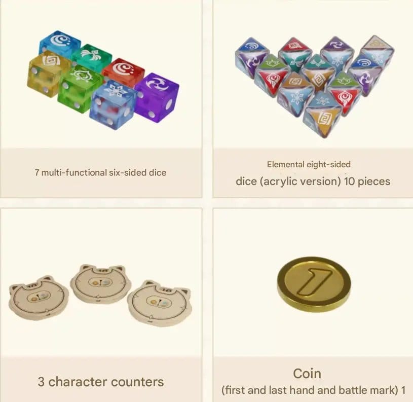Genshin Impact Trading Card Game - Accessory & Dice Set *Chinese Version* - Afbeelding 2