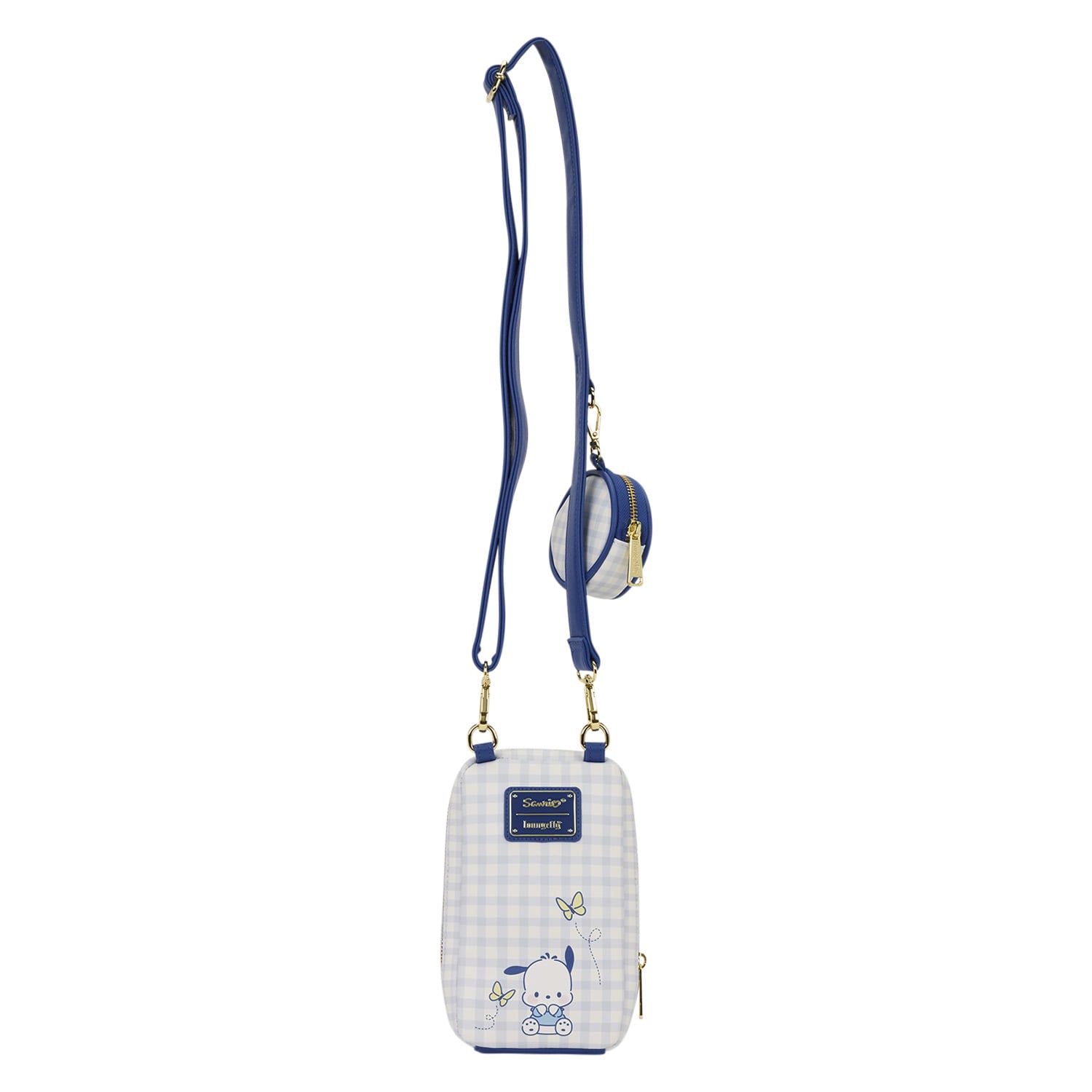 Sanrio Pochacco Gingham Cell Phone Crossbody Bag with Coin Bag - Afbeelding 4