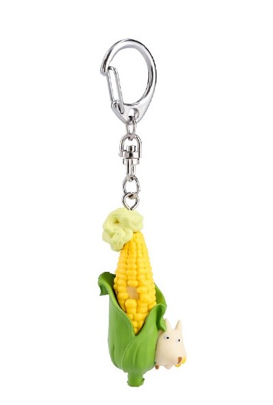 My Neighbor Totoro 3D Keychain Soot Sprite in corn with Totoro