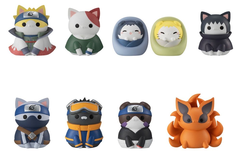 Naruto Shippuden Mega Cat Project Nyaruto! Once upon a time in Konoha village Mini Figures 3 cm Blind Box Display (8) (Repeat)
