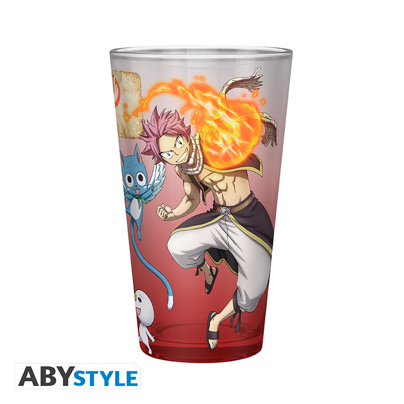 FAIRY TAIL Large Glass Natsu, Lucy, Happy & Plue S7